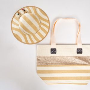 2 IN 1 STRIPE TOTE BAG