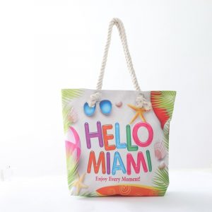 HELLO MIAMI FASHION TOTE BAG